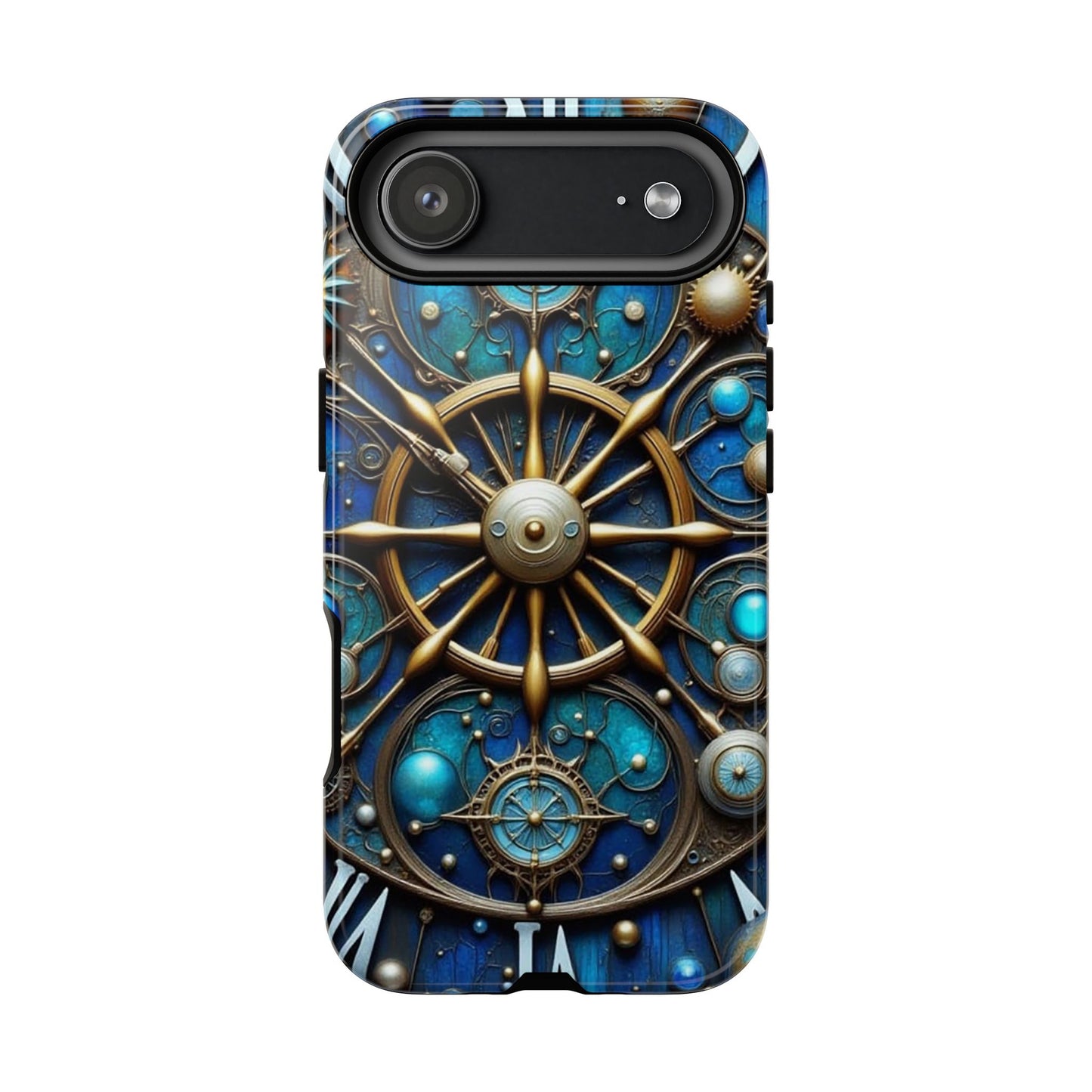 Stylish Phone Cases for Adventurers, Unique Phone Cover, Gift for Friends, Gold and Blue Steampunk Design, Tough Protective Case, Artistic [...]