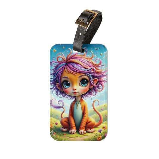 Whimsical Fantasy Animal Luggage Tag - Cute Lion Design for Travel Lovers, Kids, Unique Gift, Vacation Accessories, Personalized Travel Tags