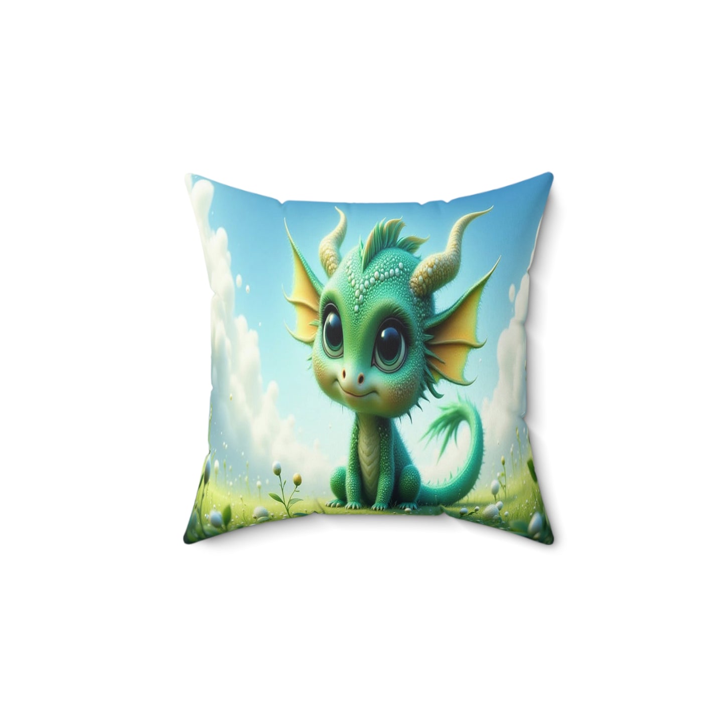 Adorable Dragon Decorative Pillow, Kids Room Decor, Fantasy Home Accent, Gift for Dragon Lovers, Cute Throw Cushion
