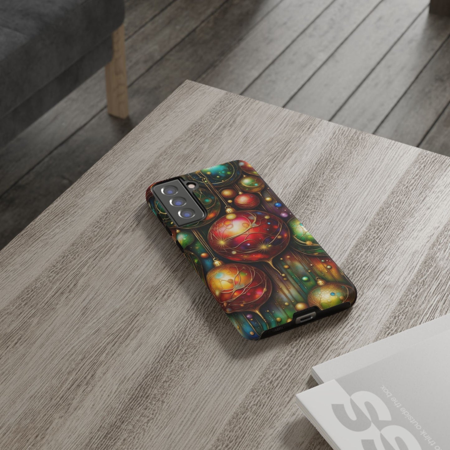 Colorful Holiday Phone Case, Festive Smartphone Cover, Christmas Gift, Artistic Phone Protector, Unique Holiday Accessory