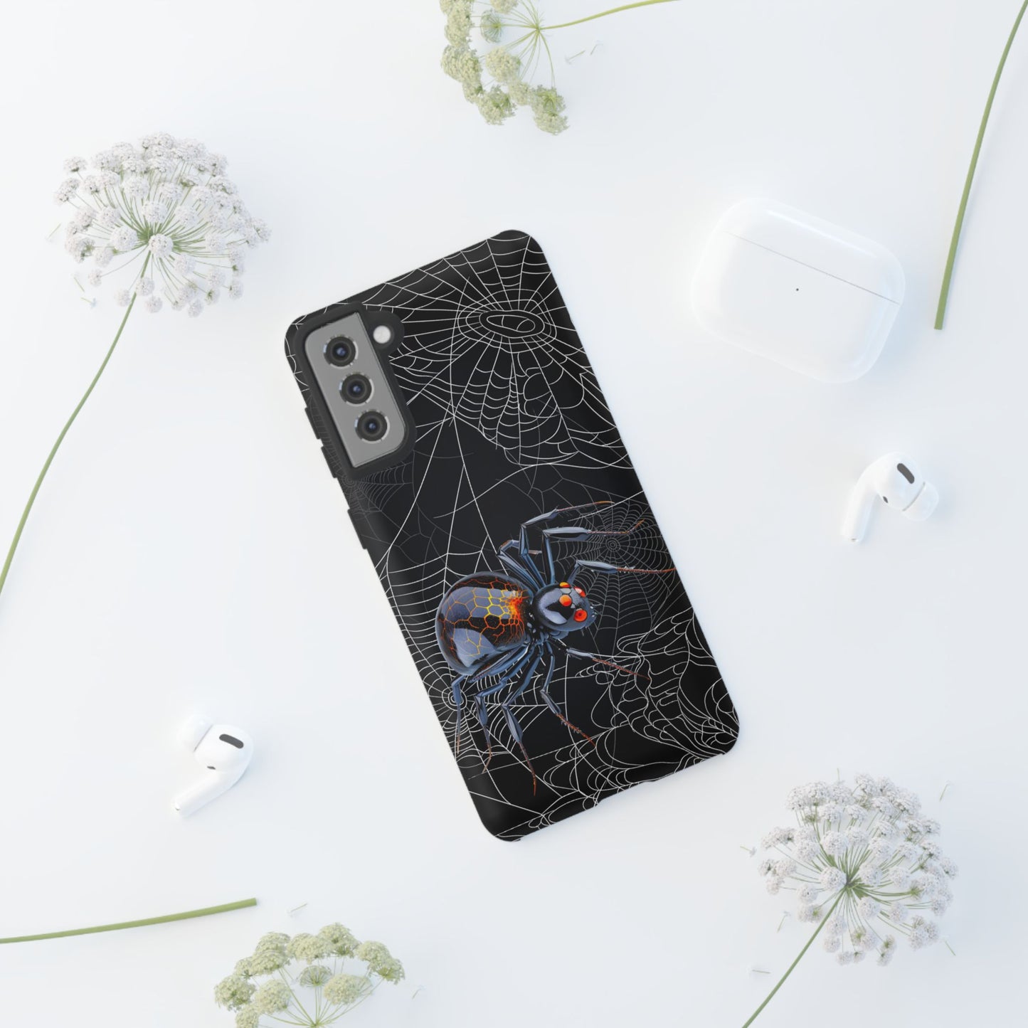 Spider Web Phone Case - Tough Cases for Halloween, Spooky Decor, Gift for Teens, Gothic Style, Unique Customizable Covers
