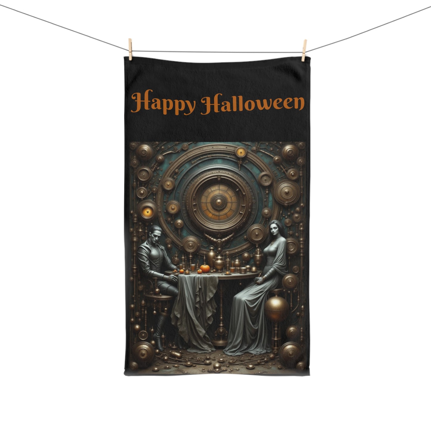 Halloween Hand Towel, Festive Kitchen Decor, Spooky Gift for Home, Fall Holiday Accessories, Unique Bathroom Towel
