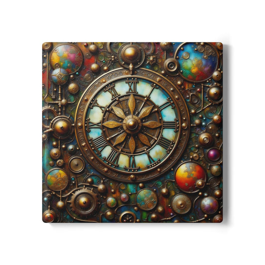 Steampunk Universe Ceramic Coaster, Vintage Home Decor, Functional Art, Unique Housewarming Present