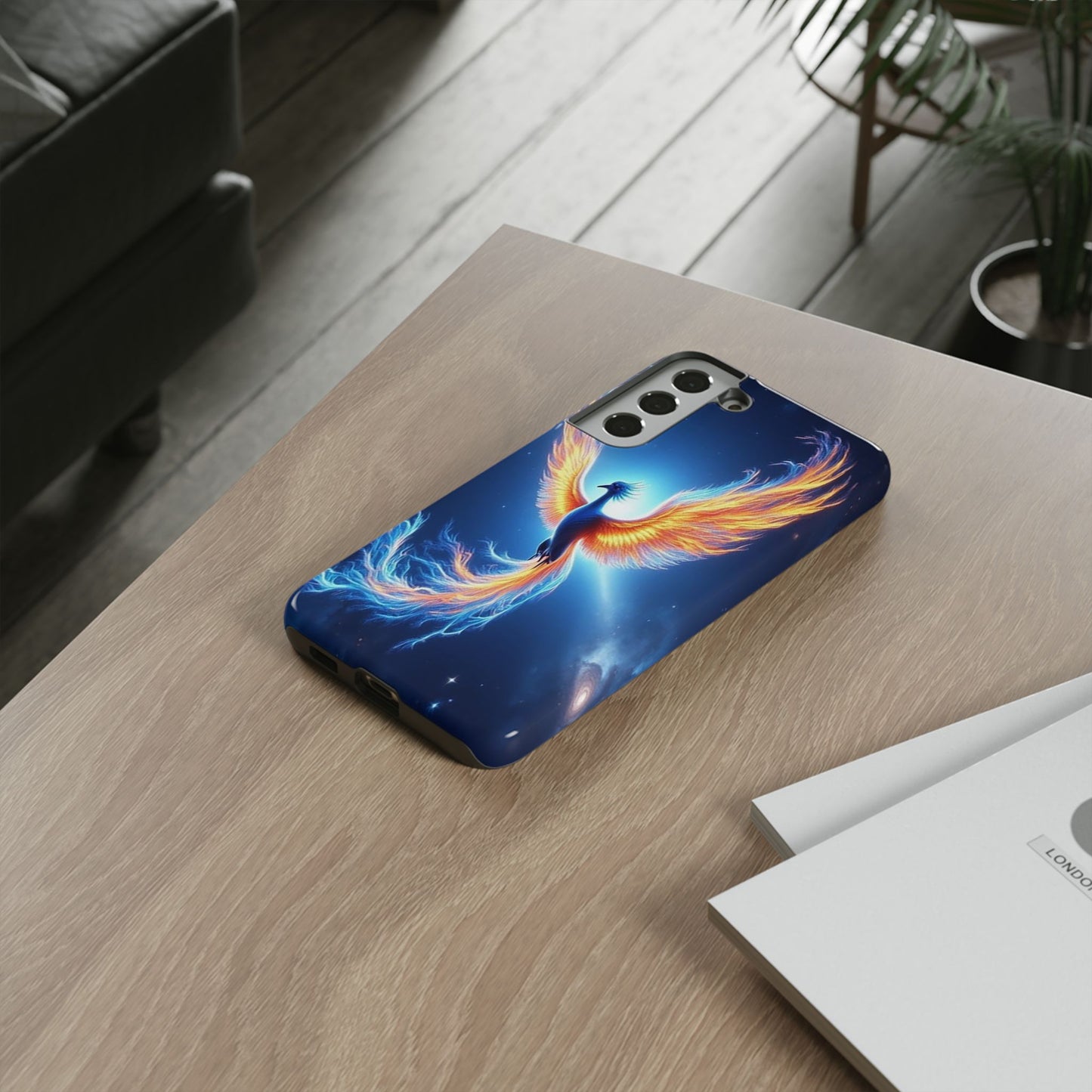 Phoenix Tough Case, Blue Bird Phone Case, Fantasy Designs, Space theme