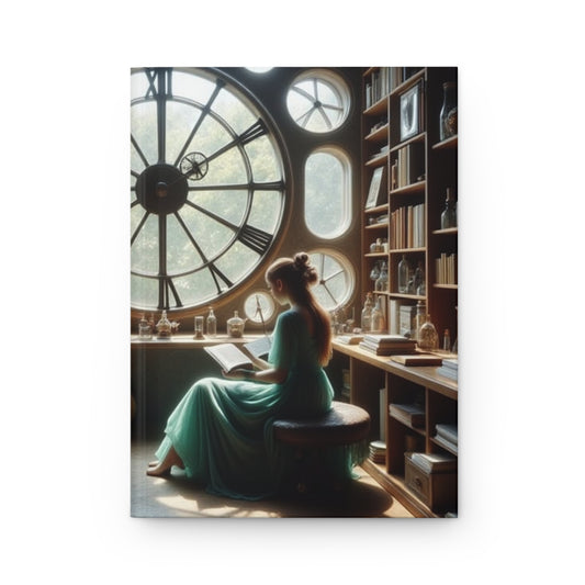 Whimsical Hardcover Journal for Dreamers, Vintage Writing Notebook, Perfect for Gift, Artsy Inspiration, Cat Lover’s Diary, Steampunk Design