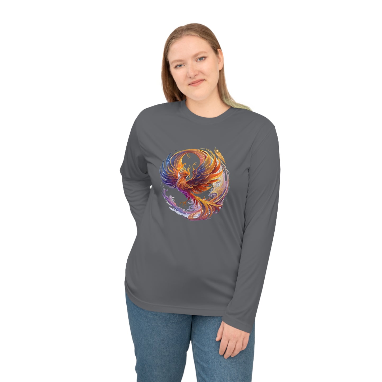 Phoenix Spirit Unisex Performance Long Sleeve Shirt | Ideal for Activewear, Fitness, Casual Use, Running, Gift for Workout Enthusiasts