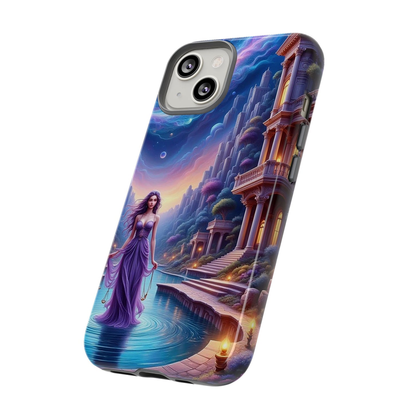 Celestial Fantasy Phone Case, Tough Case for Dreamers, Galaxy Design, Gift for Her, Magical Phone Accessory