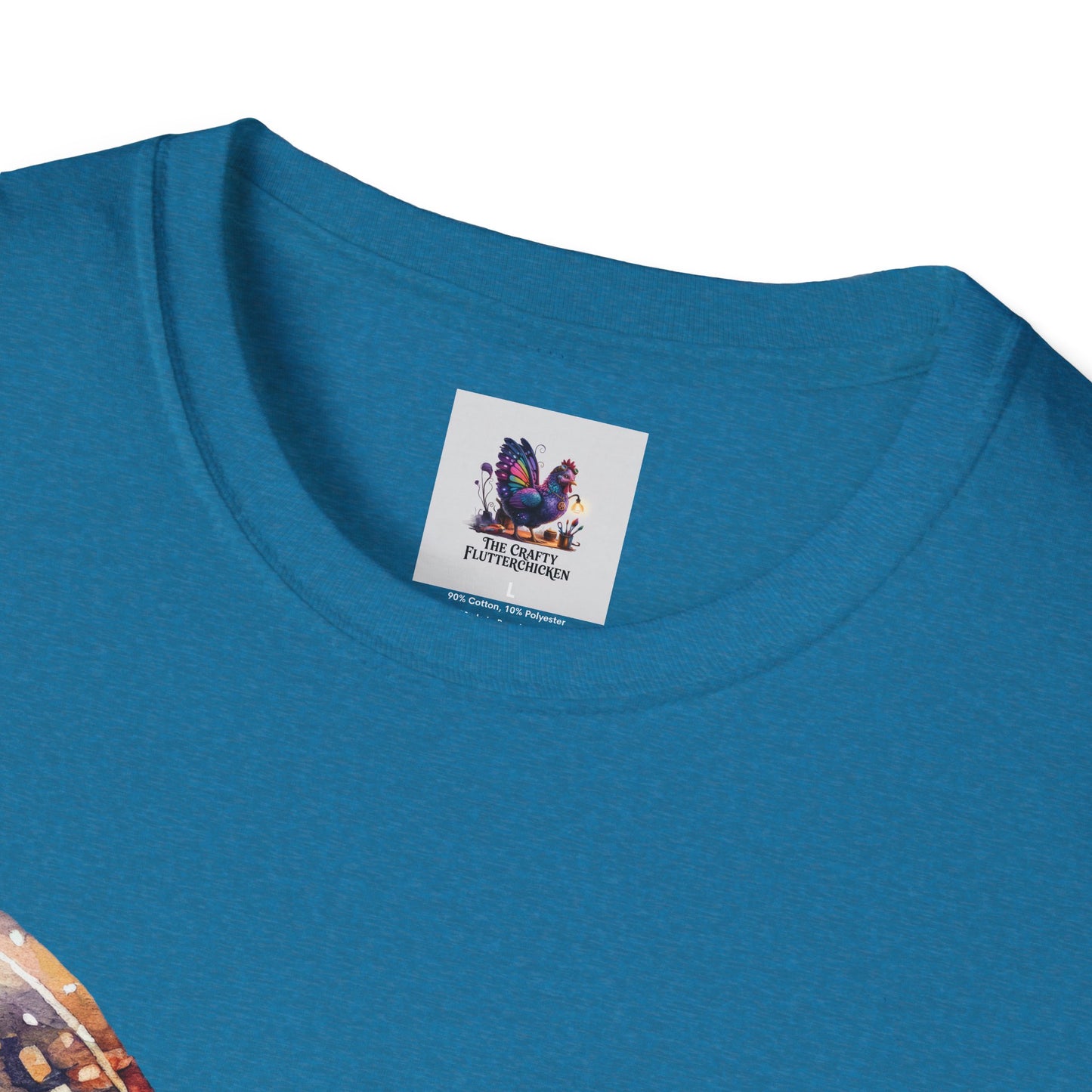 Colorful Space Butterfly Art Unisex Softstyle T-Shirt, Colorful Tee, Nature-Inspired Apparel, Cute Graphic Shirt