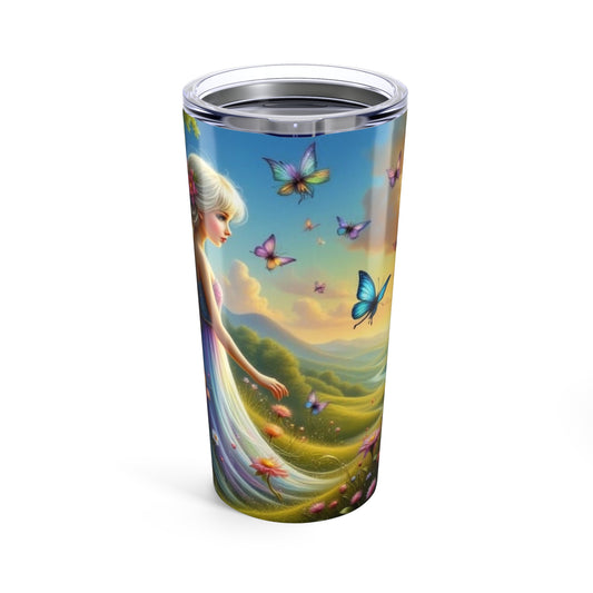Enchanted Fairy Tumbler 20oz - Dreamy Garden Drinkware, Ideal for Gifts, Spring/Summer, Nature Lovers, Cute Mug, Colorful Travel Cup