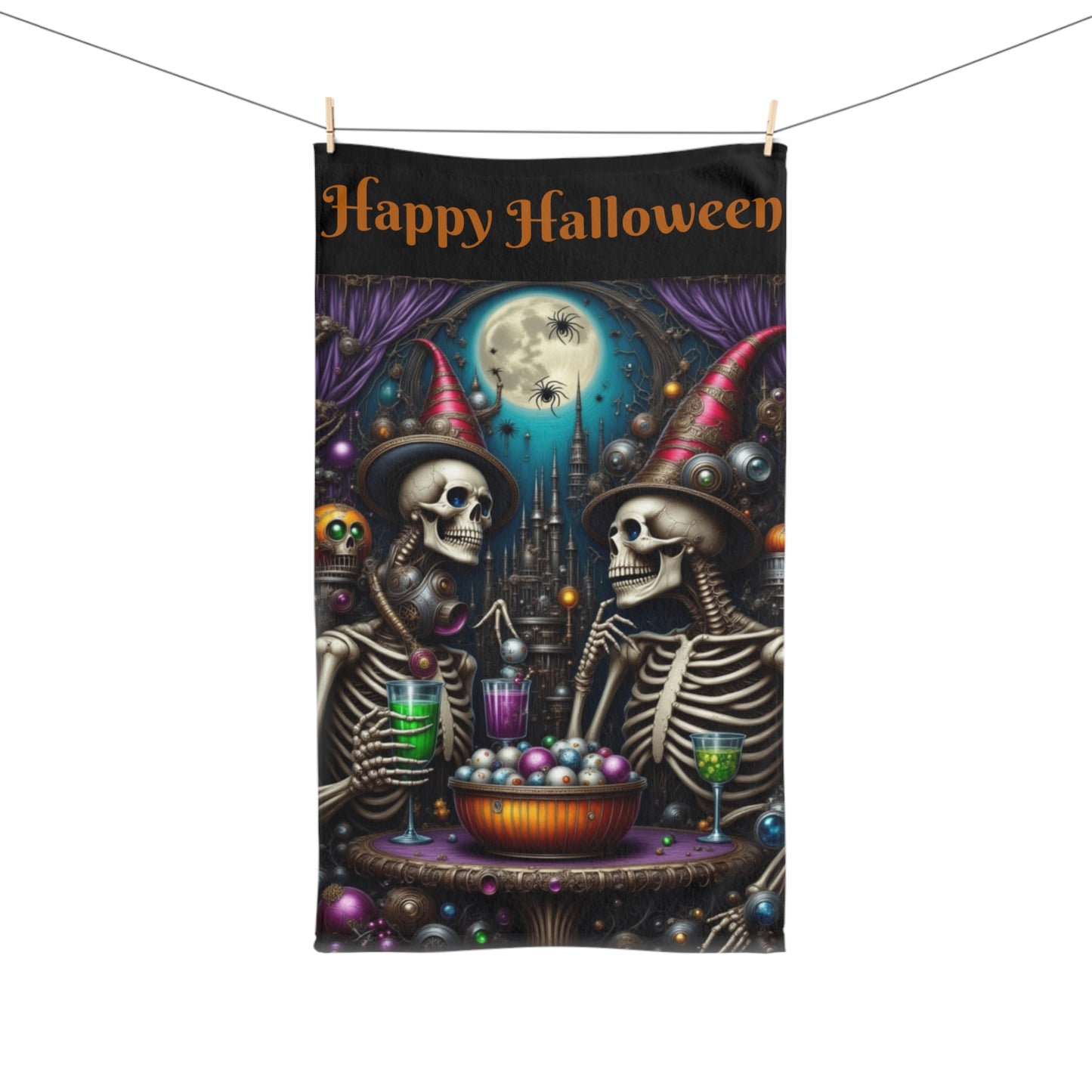Halloween Skeleton Hand Towel, Spooky Kitchen Decor, Halloween Party Essential, Ghoulish Bath Towel, Unique Gift for Halloween Lovers