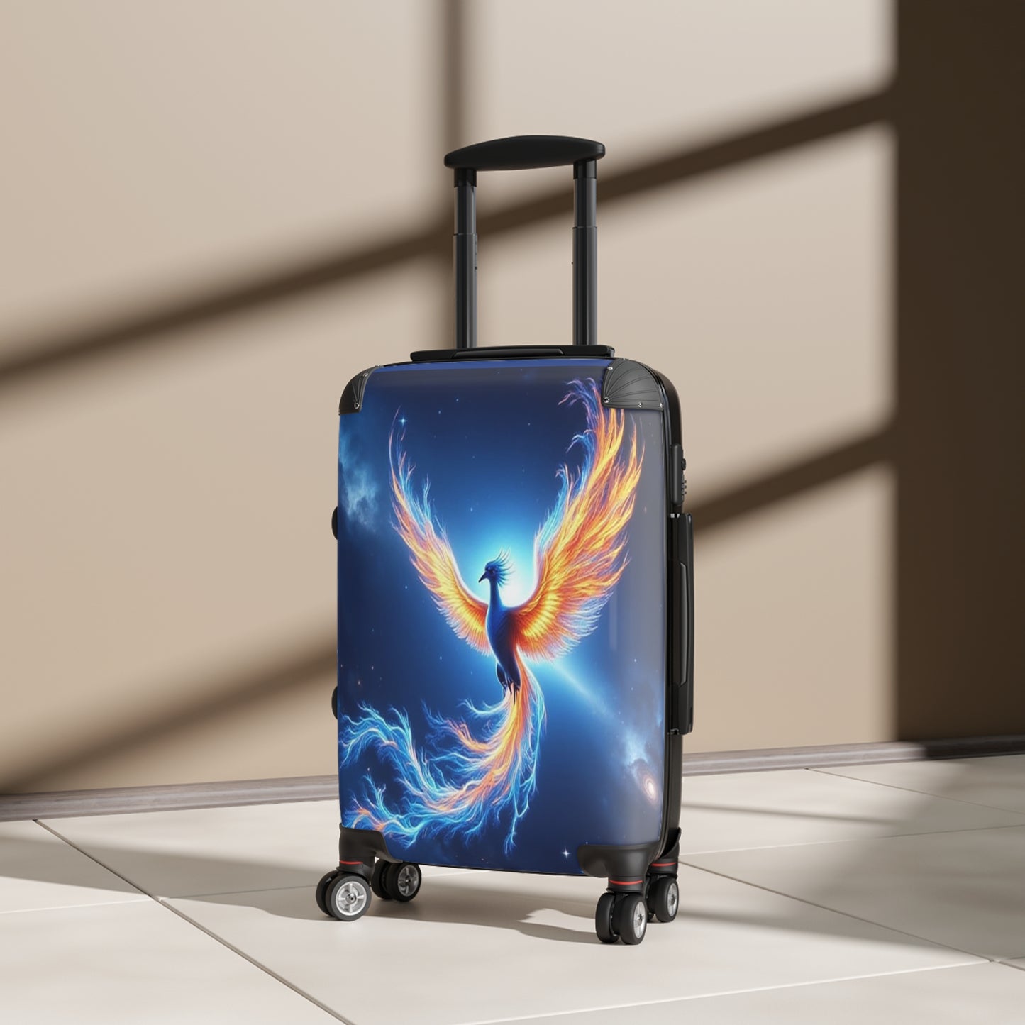 Celestial Phoenix Design Suitcase, Travel Luggage with Unique Art, Gift for Travelers, Stylish Carry-On, Carry-on Bag