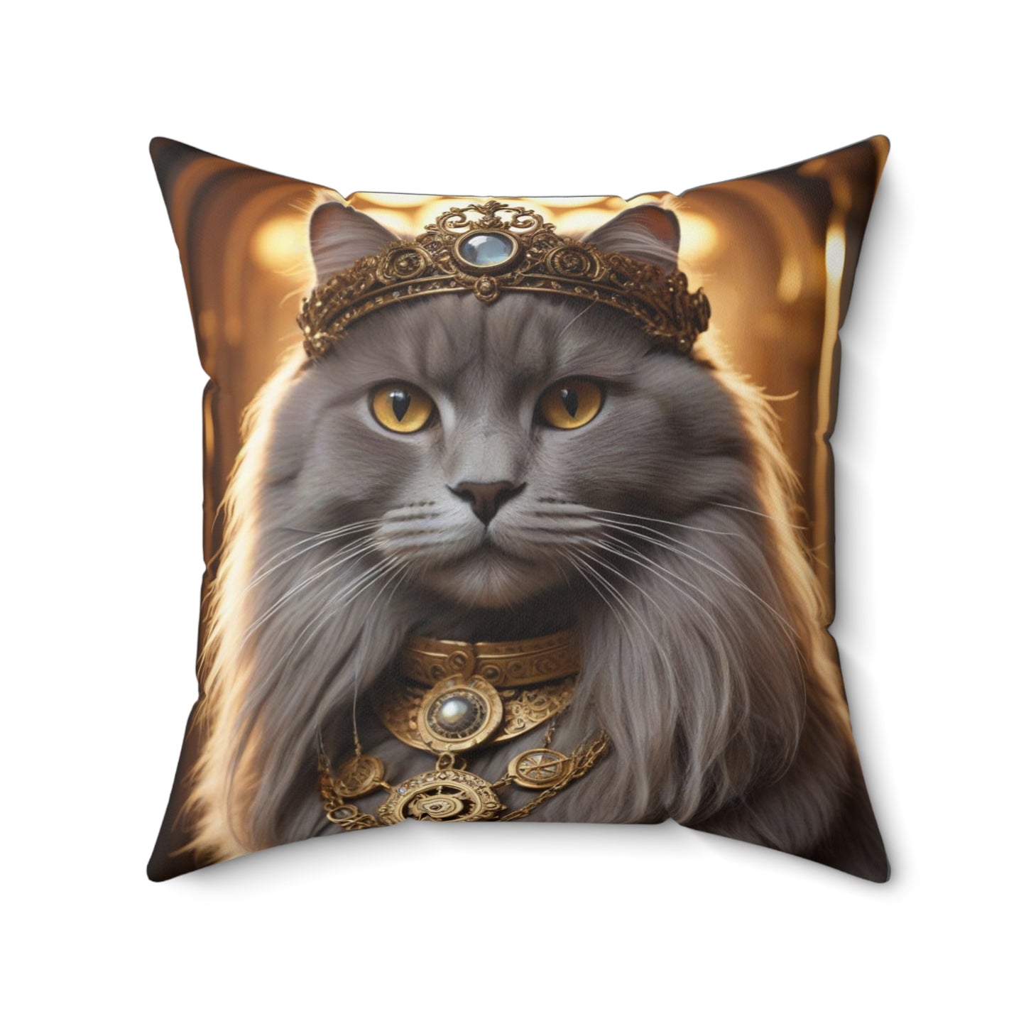 Ishtar Regal Cat Pillow | Cat Decor, Home Accents, Pet Lover Gift, Cat Themed Home, Animal Lover Pillows, Steampunk