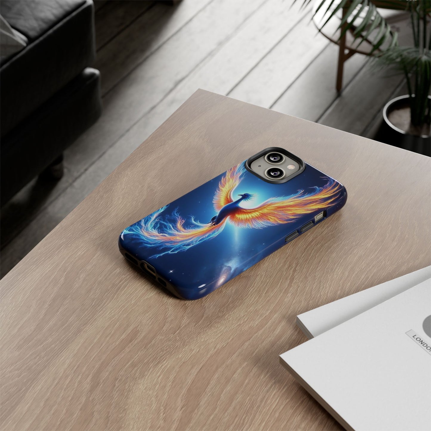 Phoenix Tough Case, Blue Bird Phone Case, Fantasy Designs, Space theme
