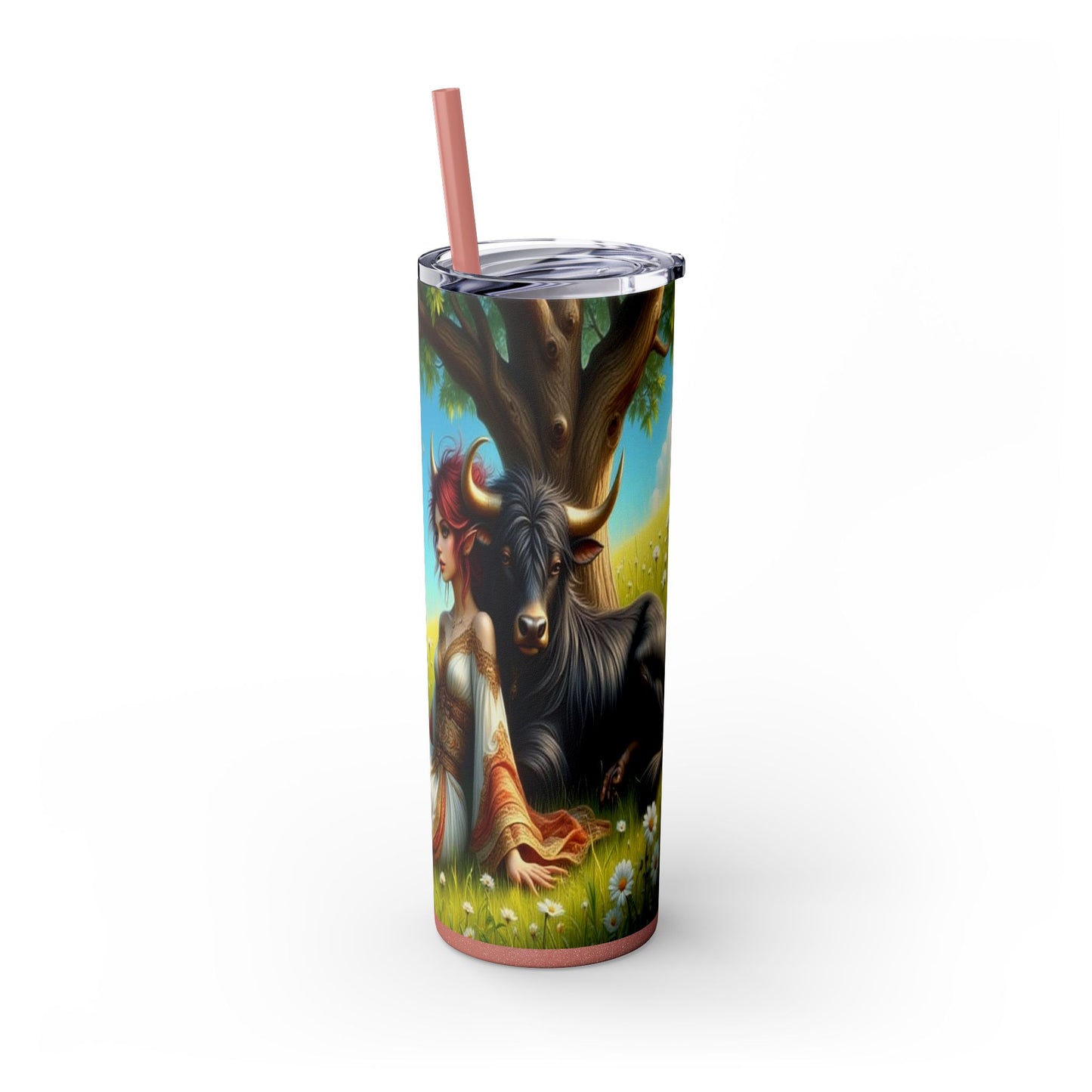 Zodiac Taurus Tumbler with Straw, 20oz