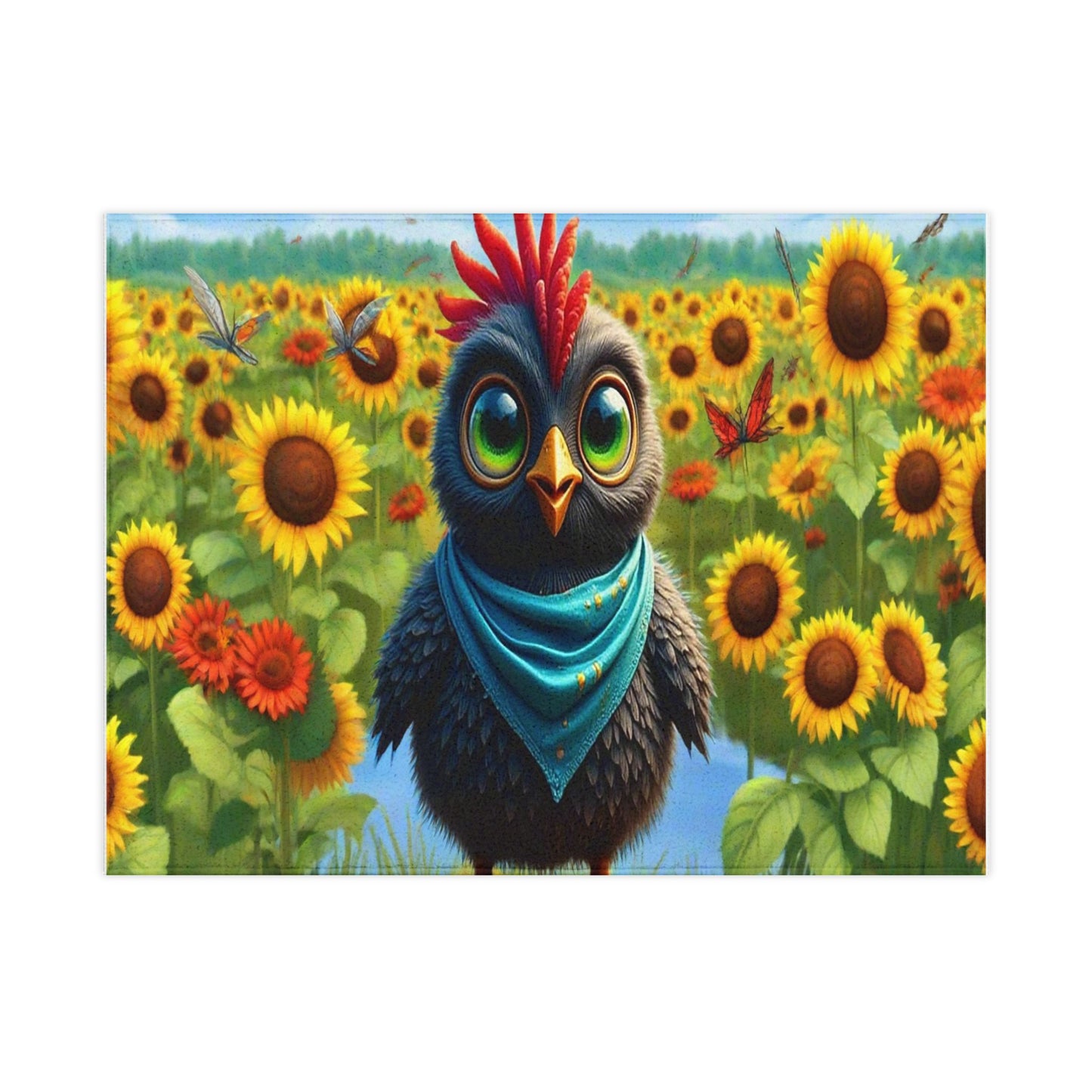 Whimsical Toddler Blanket - Cozy Owl Design, Sunflower Field Atmosphere, Perfect for Nursery, Gift for Baby Showers, Toddler Comfort, [...]