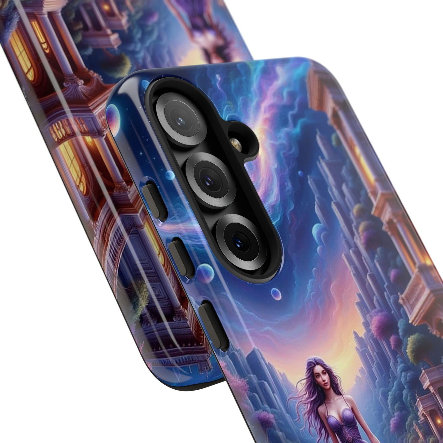 Celestial Fantasy Phone Case, Tough Case for Dreamers, Galaxy Design, Gift for Her, Magical Phone Accessory