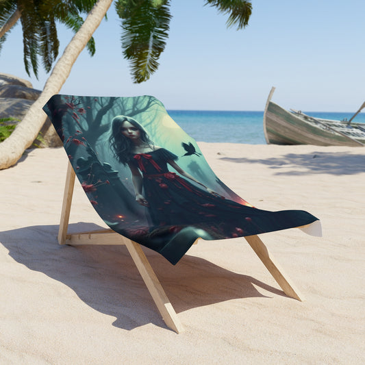 Enchanting Gothic Beach Towel, Boho Beach Decor, Fantasy Towel, Summer Essentials, Unique Gift for Beach Lovers