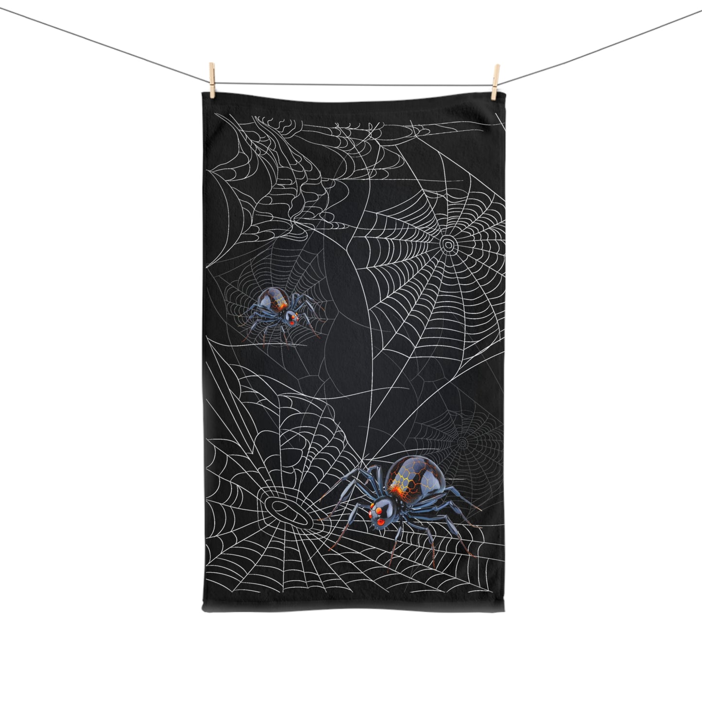 Spooky Spider Web Hand Towel | Halloween Decor, Kitchen Towel, Bathroom Accessory, Gothic Homeware, Gift for Spider Lovers