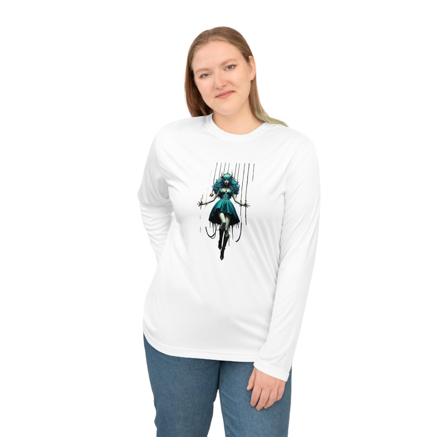 Vibrant Graphic Performance Long Sleeve Shirt - Demon Girl, Casual Wear, Gift, Birthday, Fitness Enthusiasts, Unique Design