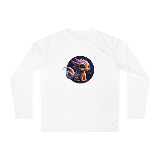 Unisex Performance Long Sleeve Shirt with Colorful Dragon Design, Sporty Tee for Outdoor Activities, Gift for Gamers, Fantasy [...]