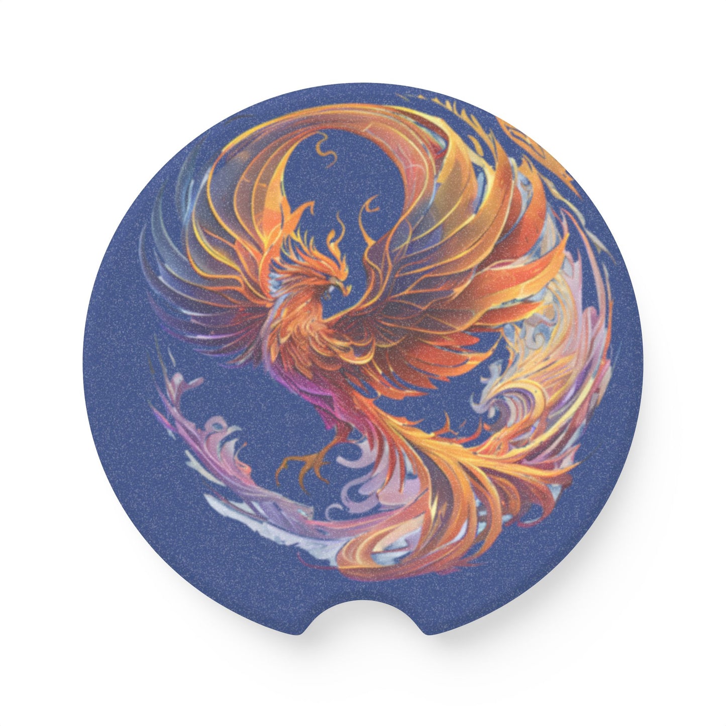 Phoenix Soapstone Car Coaster, Artistic Coaster for Cars, Unique Car Accessory, Gift for Drivers, Decor for Auto Enthusiasts