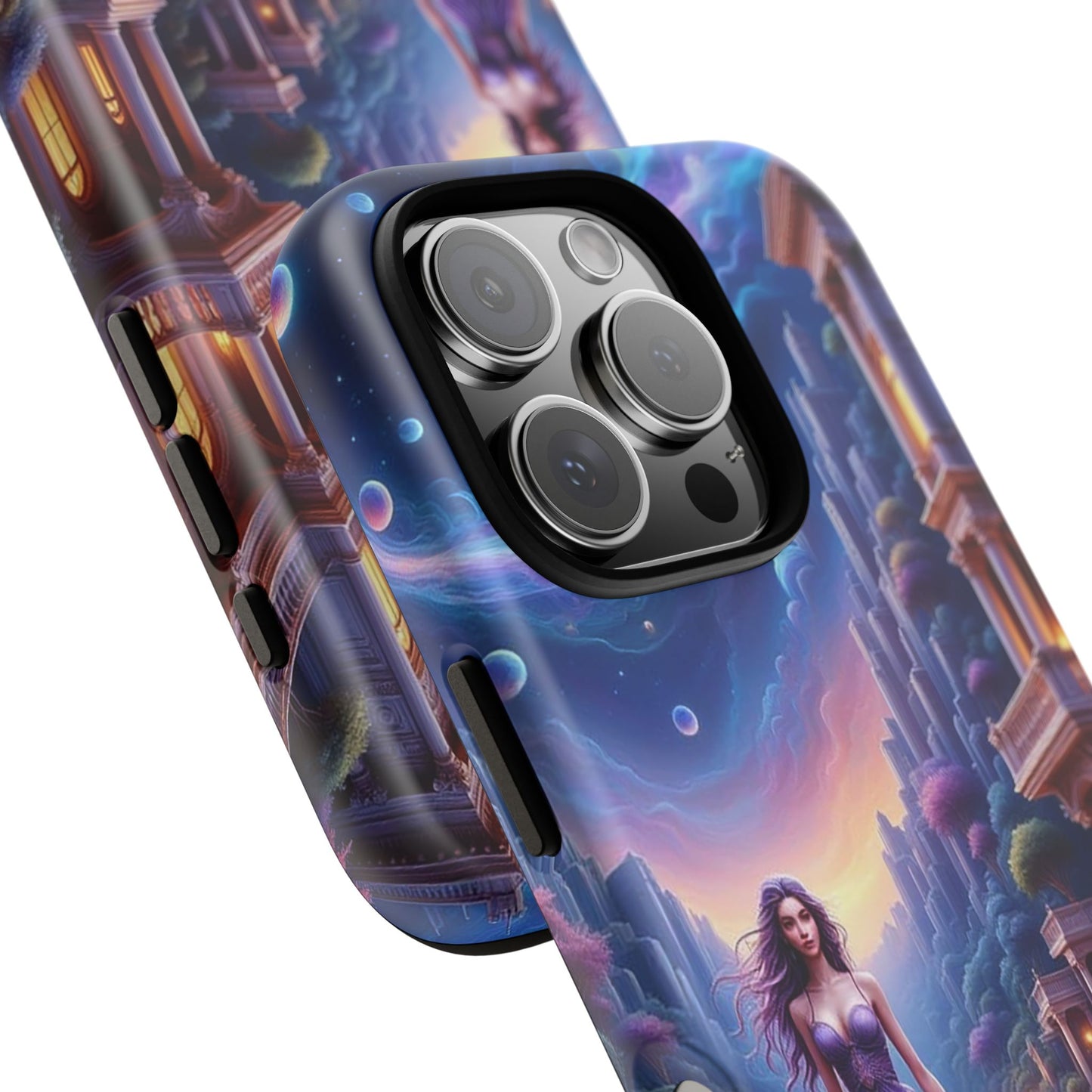 Celestial Fantasy Phone Case, Tough Case for Dreamers, Galaxy Design, Gift for Her, Magical Phone Accessory