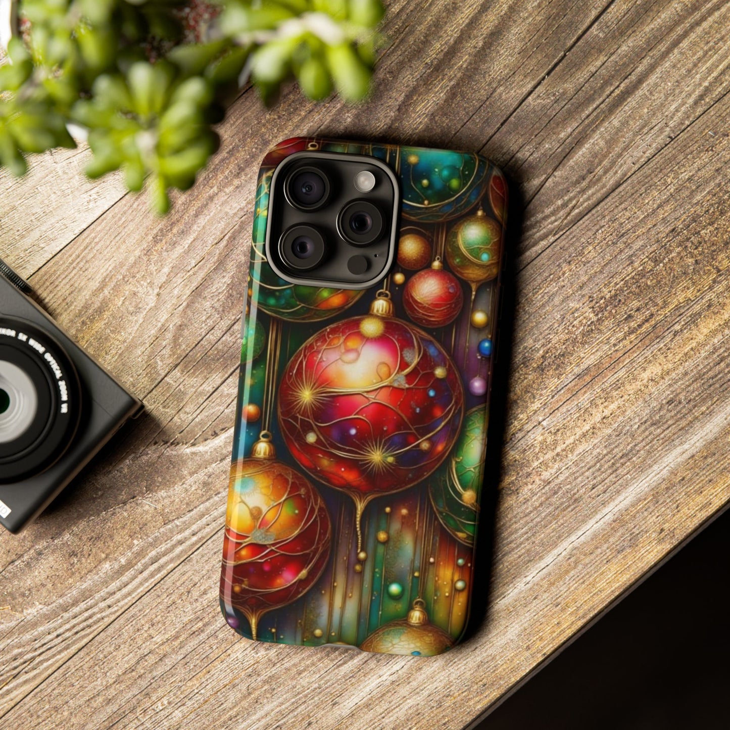 Colorful Holiday Phone Case, Festive Smartphone Cover, Christmas Gift, Artistic Phone Protector, Unique Holiday Accessory