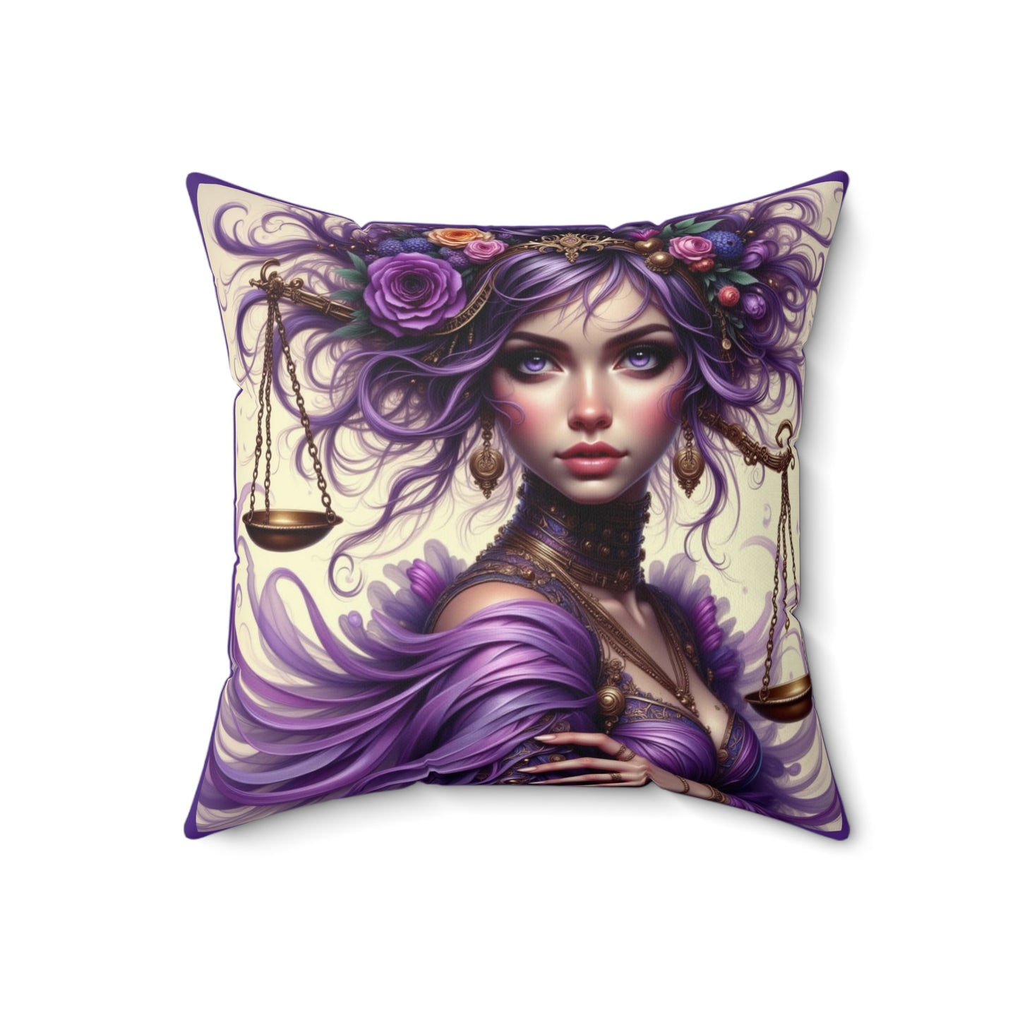 Zodiac Libra, Bohemian Goddess Throw Pillow - Decorative Cushion for Home, Unique Gift for All Occasions, Cozy Lounge Decor, Spiritual Living Room Accent