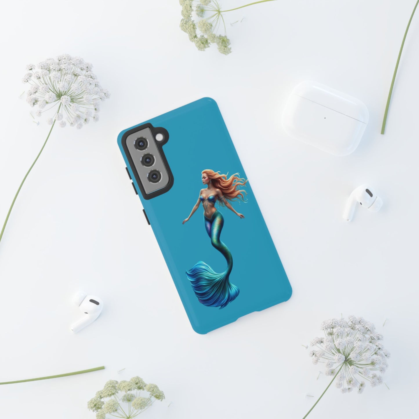 Mermaid Phone Case, Tough Phone Cover, Ocean Lover Gift, Cute Mermaid Accessory, Summer Vibes Case