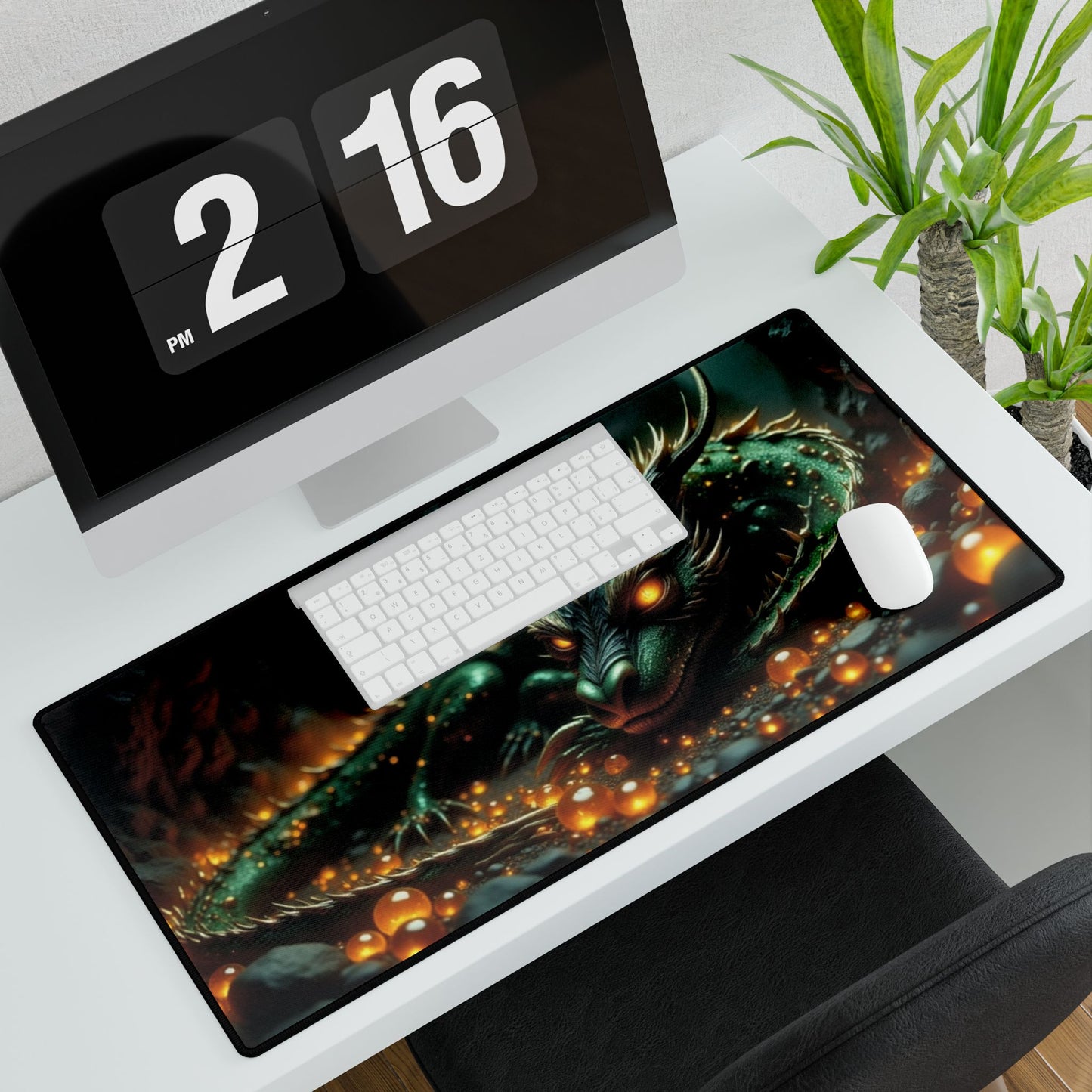 Fantasy Dragon Desk Mat, Office Decor, Gaming Mat, Home Office Accessory, Unique Gift, Desk Organizer