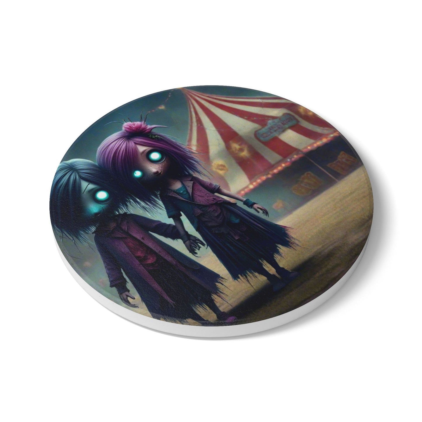 Ceramic Coaster, Tiny Terrors Clara & Cora, Gothic Designs, Gothic Kids, Zombie Kids