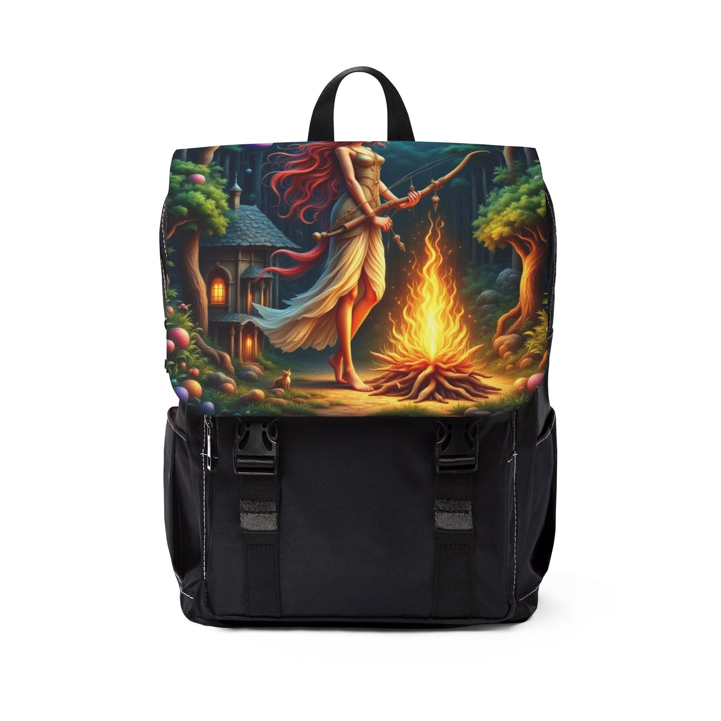 Enchanting Forest Dreamer Backpack, Unisex Casual Shoulder Bag, Unique Art Backpack, Perfect Gift for Nature Lovers, Hiking & Camping