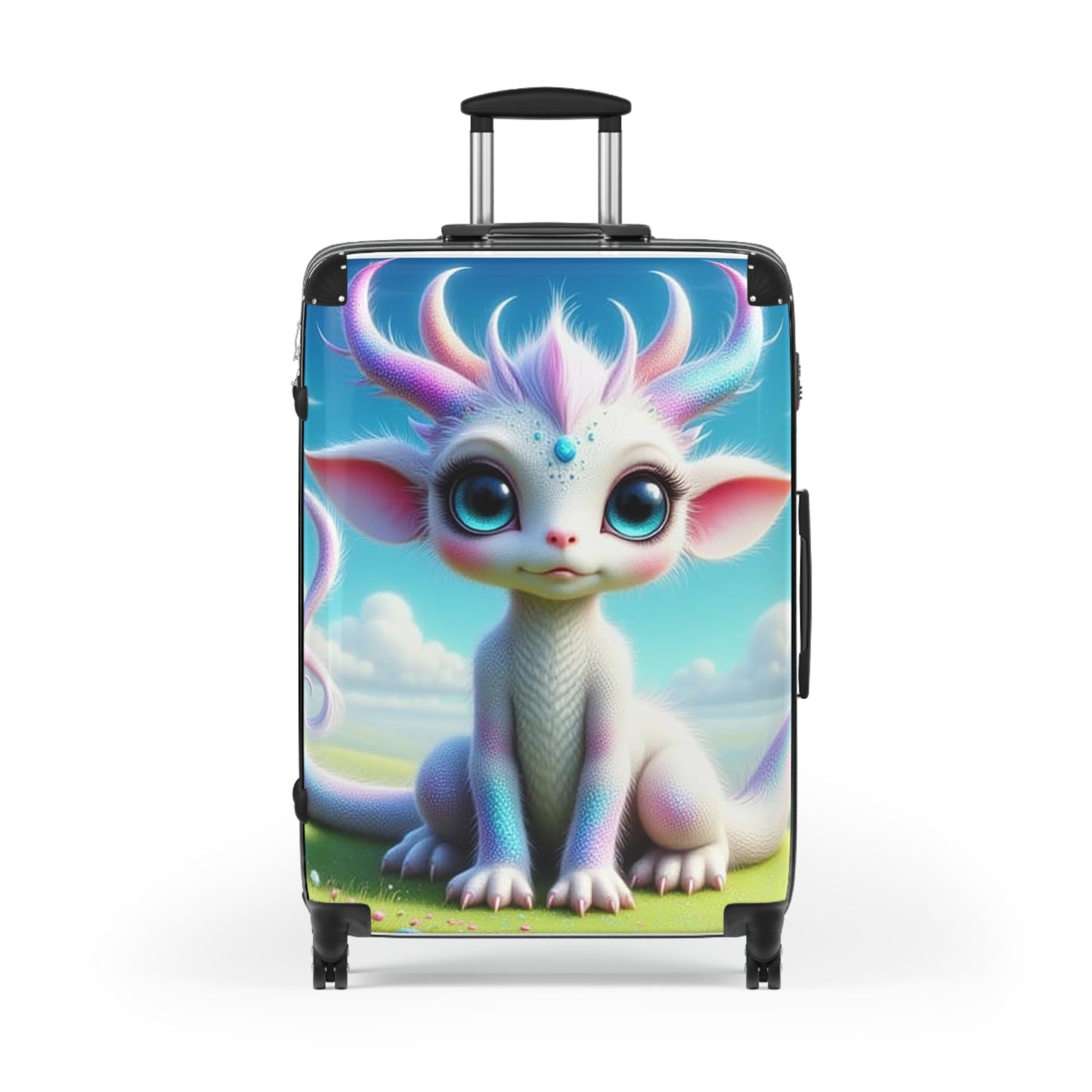 Min Baby Dragon, Whimsical Character Suitcase - Kids Travel Luggage, Cute Carry-On, Unique Gift, Adventure Bag, Fun Family Travel, Baby Dragon Design