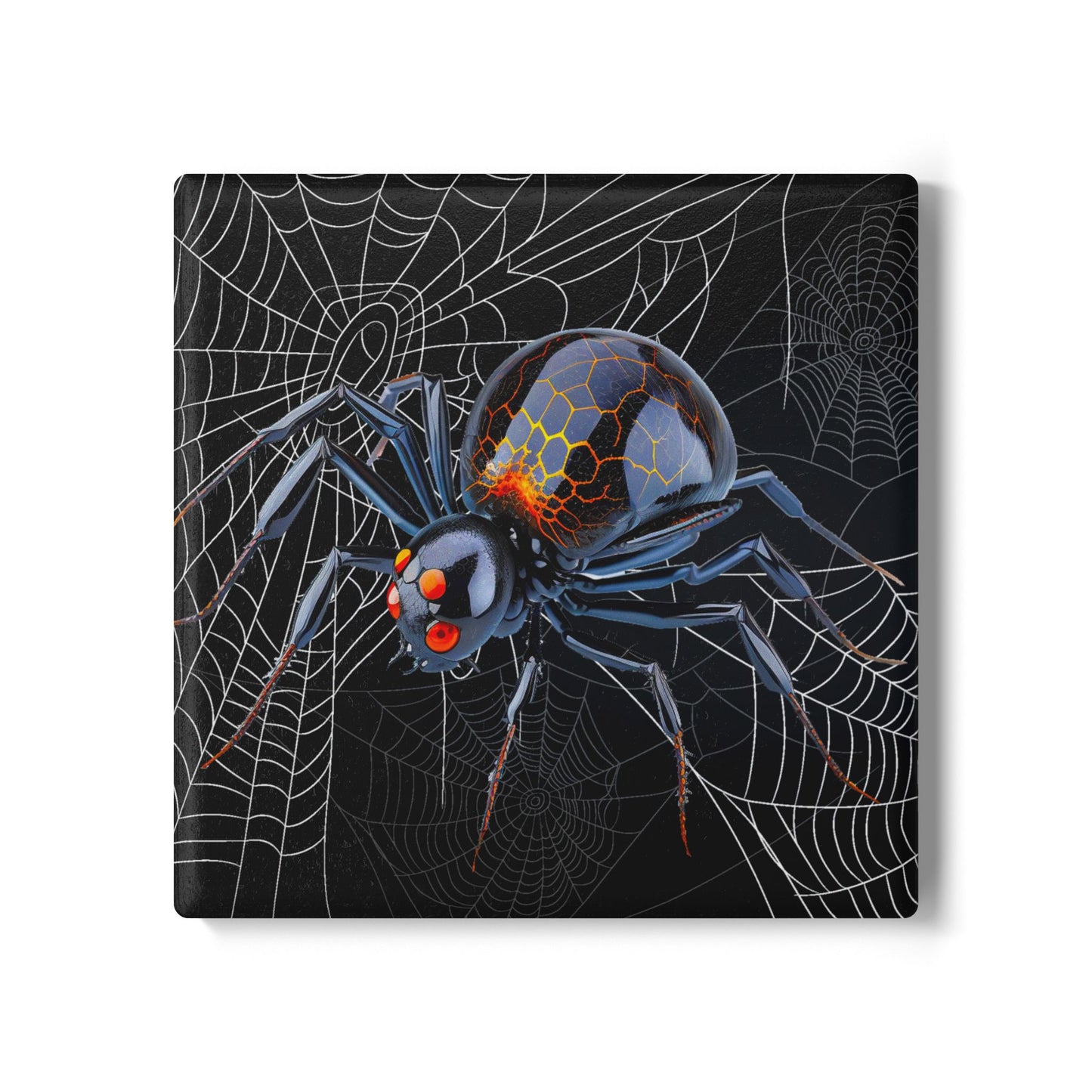 Spooky Spider Ceramic Coaster | Halloween Decor, Gift for Spider Lovers, Home Bar Accessories, Unique Drinkware, Scary Halloween Party