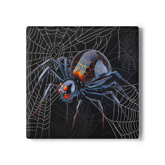 Spooky Spider Ceramic Coaster | Halloween Decor, Gift for Spider Lovers, Home Bar Accessories, Unique Drinkware, Scary Halloween Party
