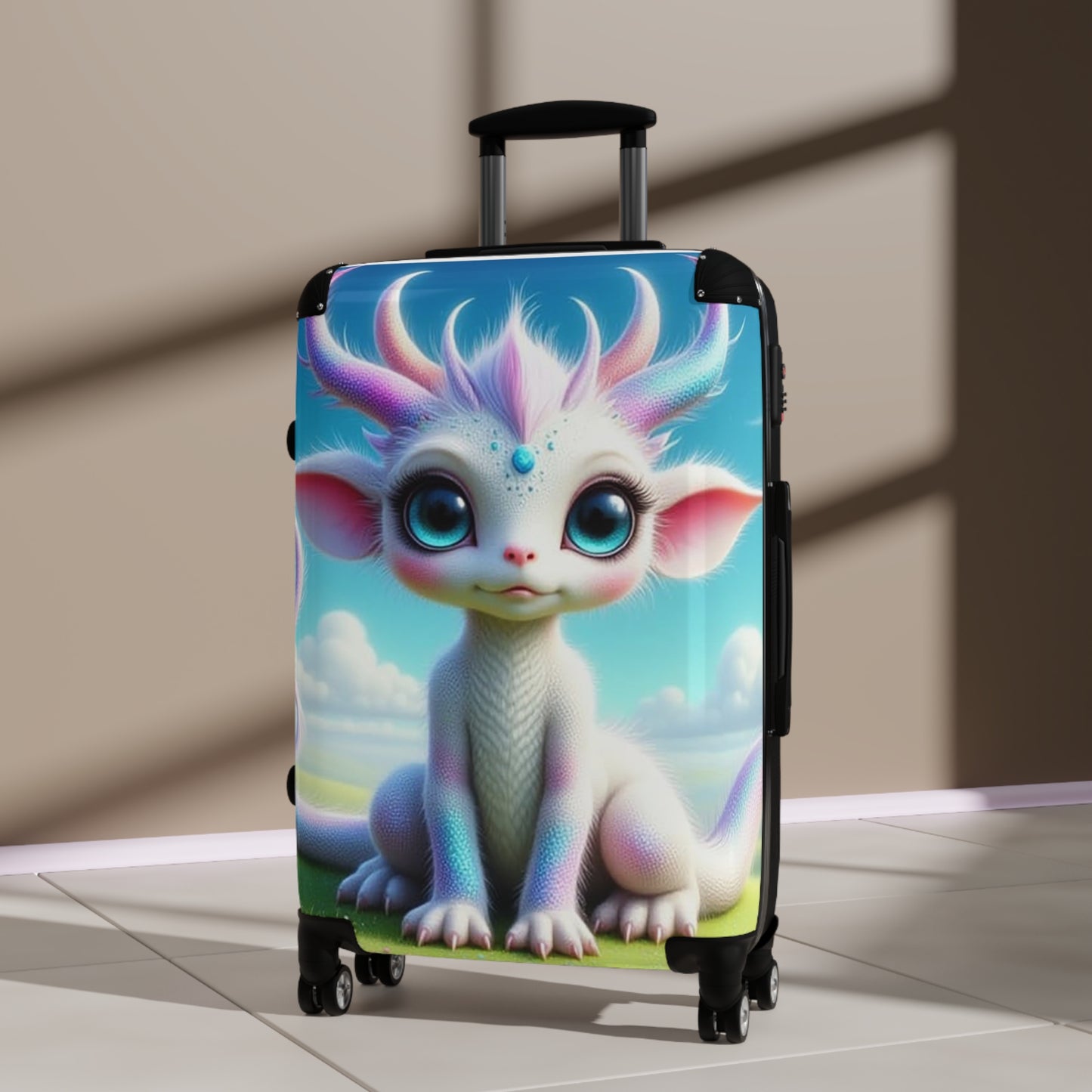 Min Baby Dragon, Whimsical Character Suitcase - Kids Travel Luggage, Cute Carry-On, Unique Gift, Adventure Bag, Fun Family Travel, Baby Dragon Design