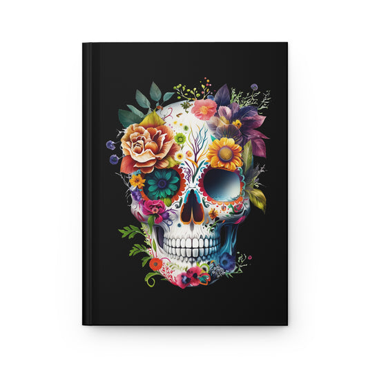 Vibrant Floral Sugar Skull Journal - Creative Writing, Art Sketchbook, Gift for Artists, Bohemian Decor, Day of the Dead