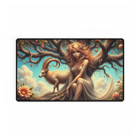 Artistic Desk Mat with Nature Scene, Desk Accessories, Home Office Decor, Gift for Creatives, Unique Workstation Mat