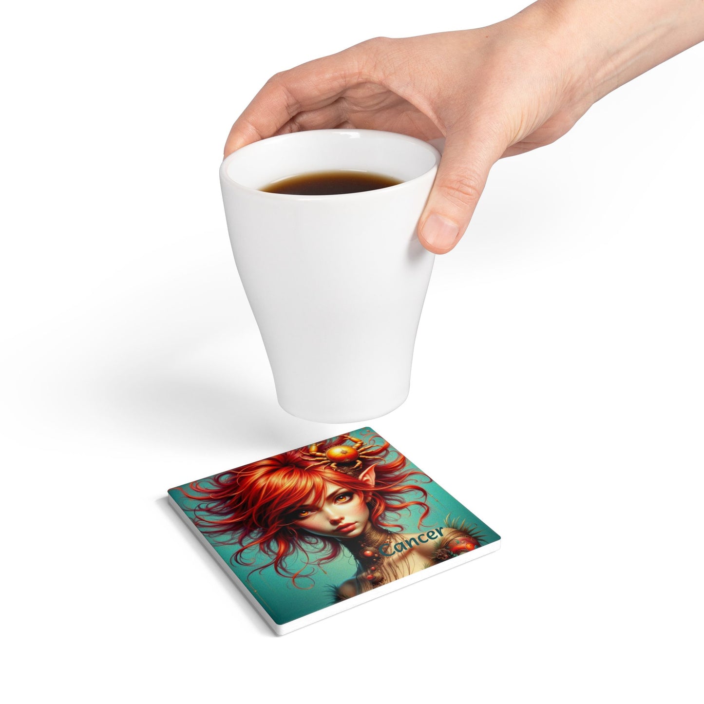 Ceramic Coaster, Zodiac Cancer, Astrology Signs, Unique Designs, Gift Ideas