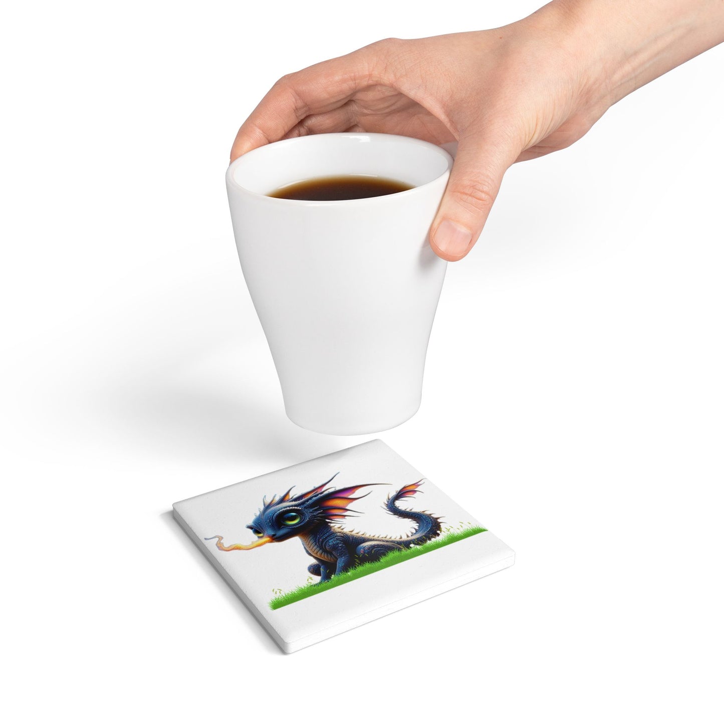 Ceramic Coaster, Baby Dragon Atlas