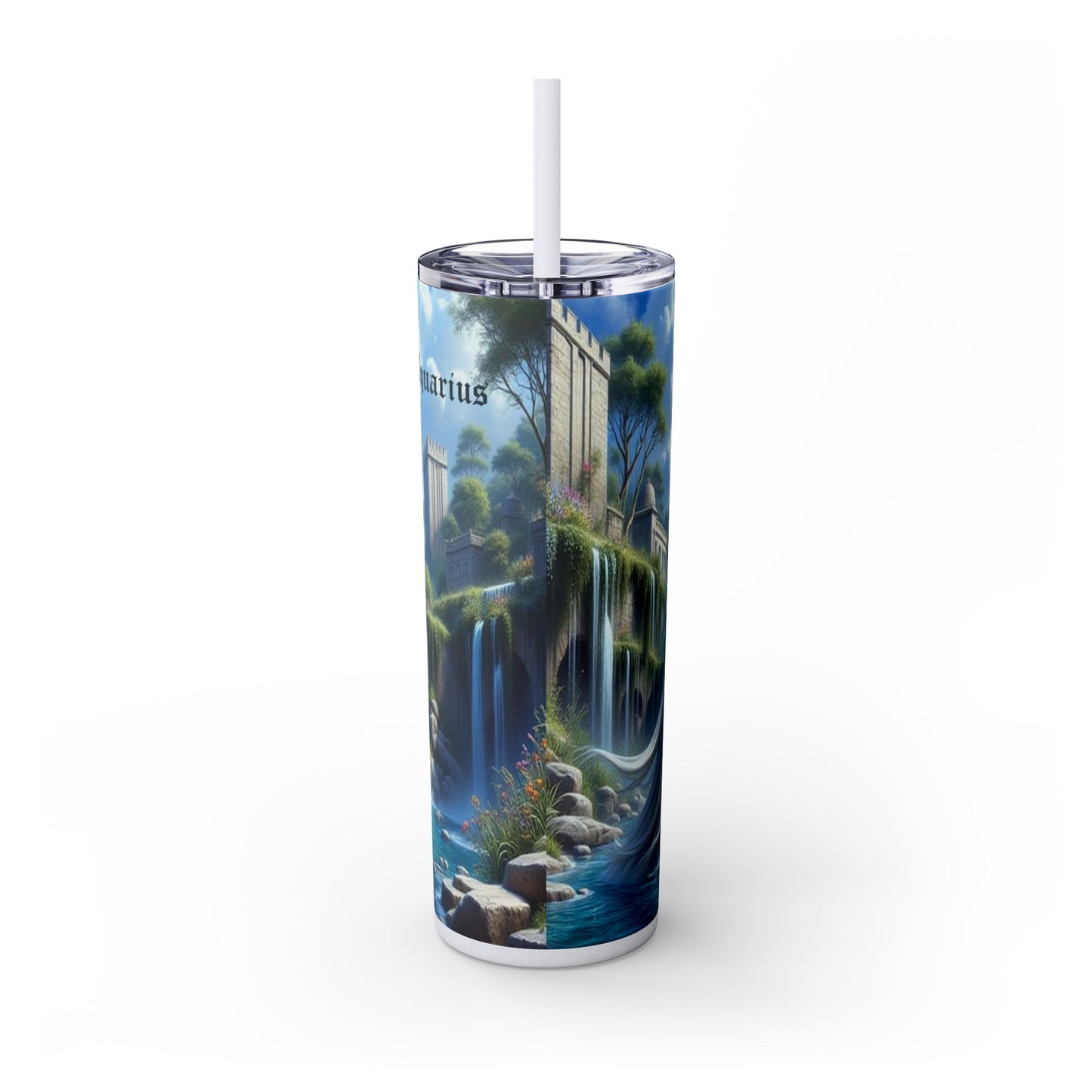 Zodiac Aquarius Tumbler with Straw, 20oz