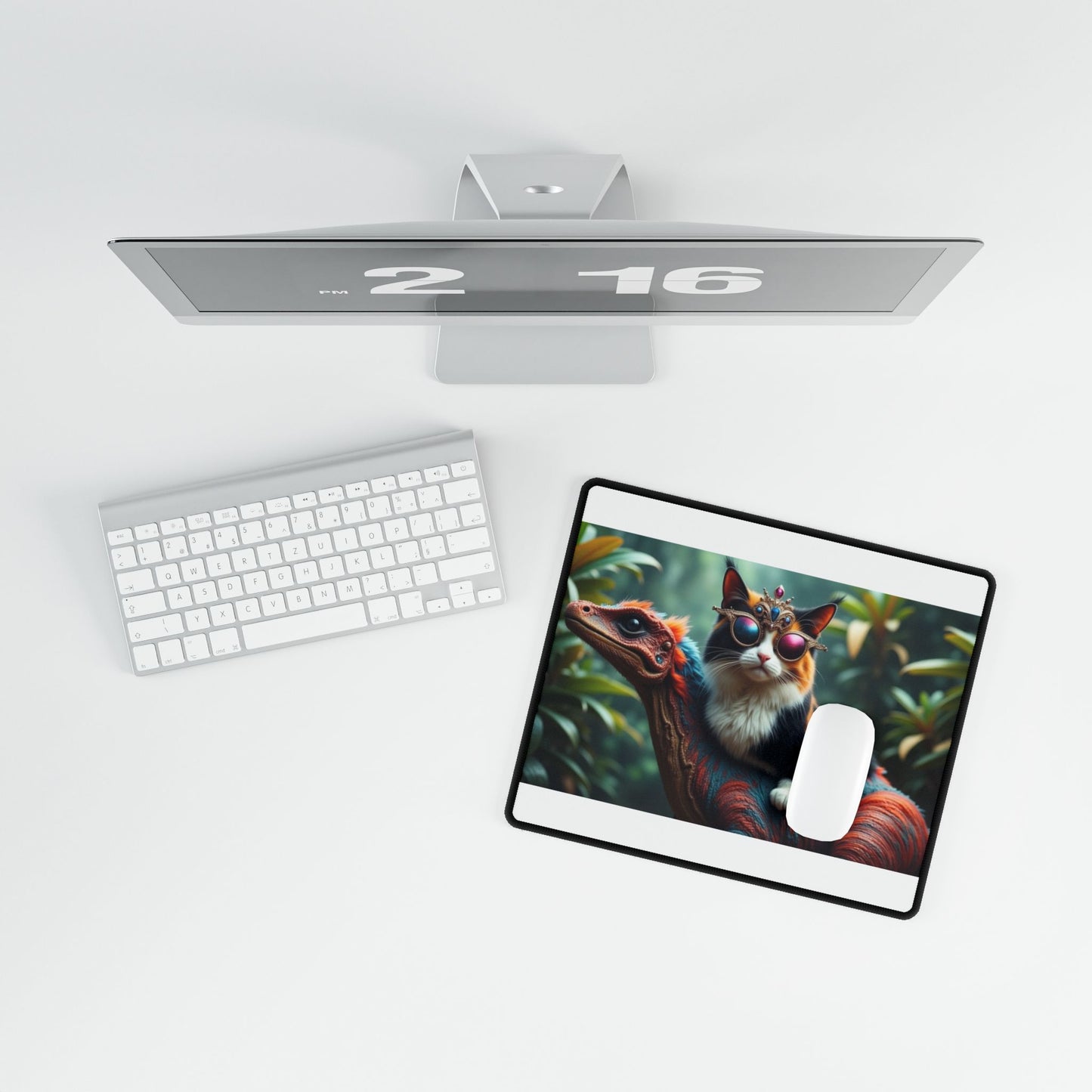 Whimsical Cat & Dinosaur Desk Mat - Princess Doughnut, Crawler Carl Decor, Gaming Accessory, Unique Gift for Cat Lovers, Home Office Essentials, Playful [...]