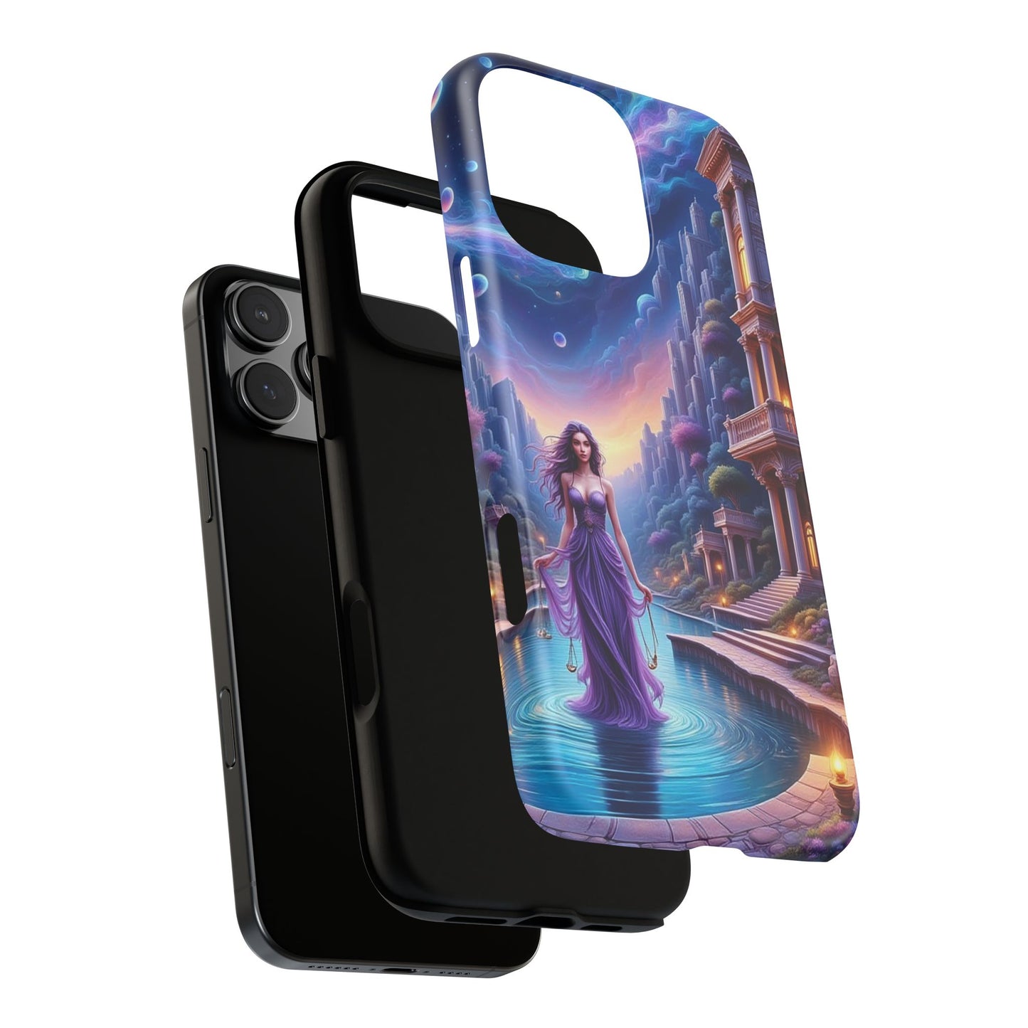 Celestial Fantasy Phone Case, Tough Case for Dreamers, Galaxy Design, Gift for Her, Magical Phone Accessory