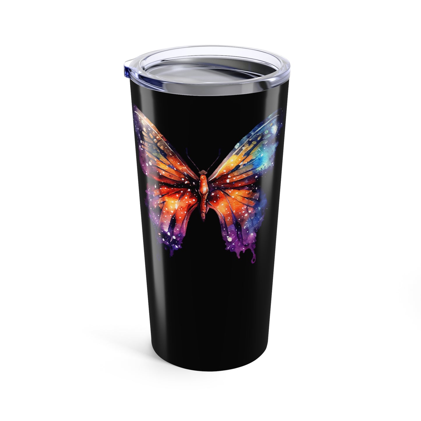 Colorful Galactic Butterfly 20oz Tumbler - Cosmic Insulated Drinkware, Travel Cup, Gift for Nature Lovers, Unique Coffee Mug