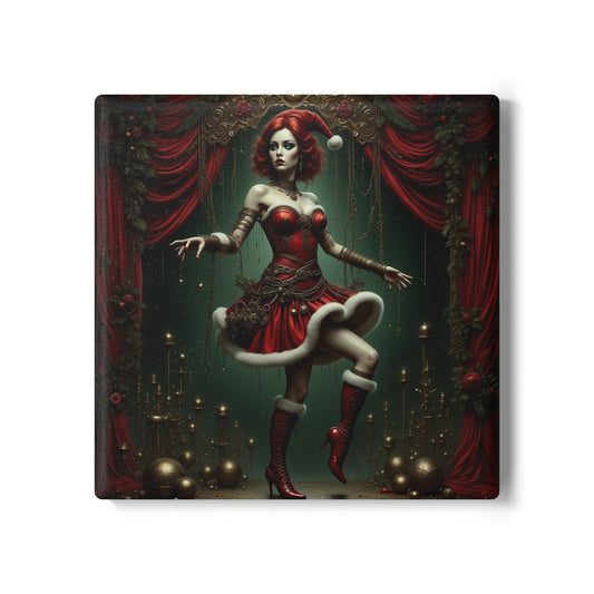 Christmas Themed Cenobite Coaster, Festive Drink Coaster, Holiday Home Decor, Unique Gift Ideas, Decorative Tableware