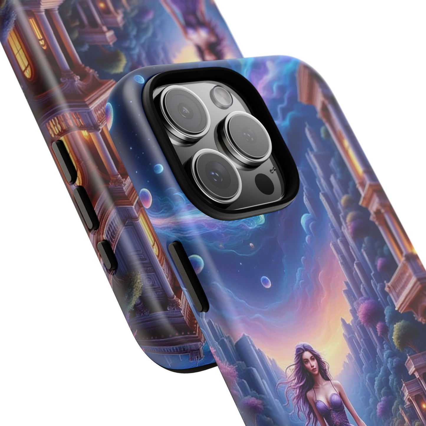 Celestial Fantasy Phone Case, Tough Case for Dreamers, Galaxy Design, Gift for Her, Magical Phone Accessory