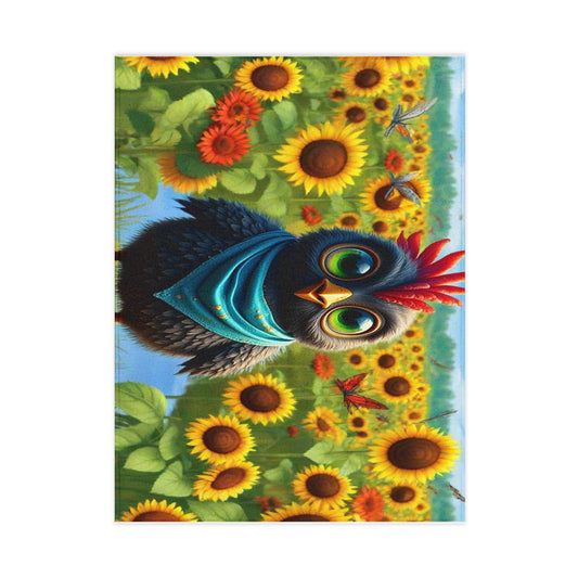 Whimsical Toddler Blanket - Cozy Owl Design, Sunflower Field Atmosphere, Perfect for Nursery, Gift for Baby Showers, Toddler Comfort, [...]
