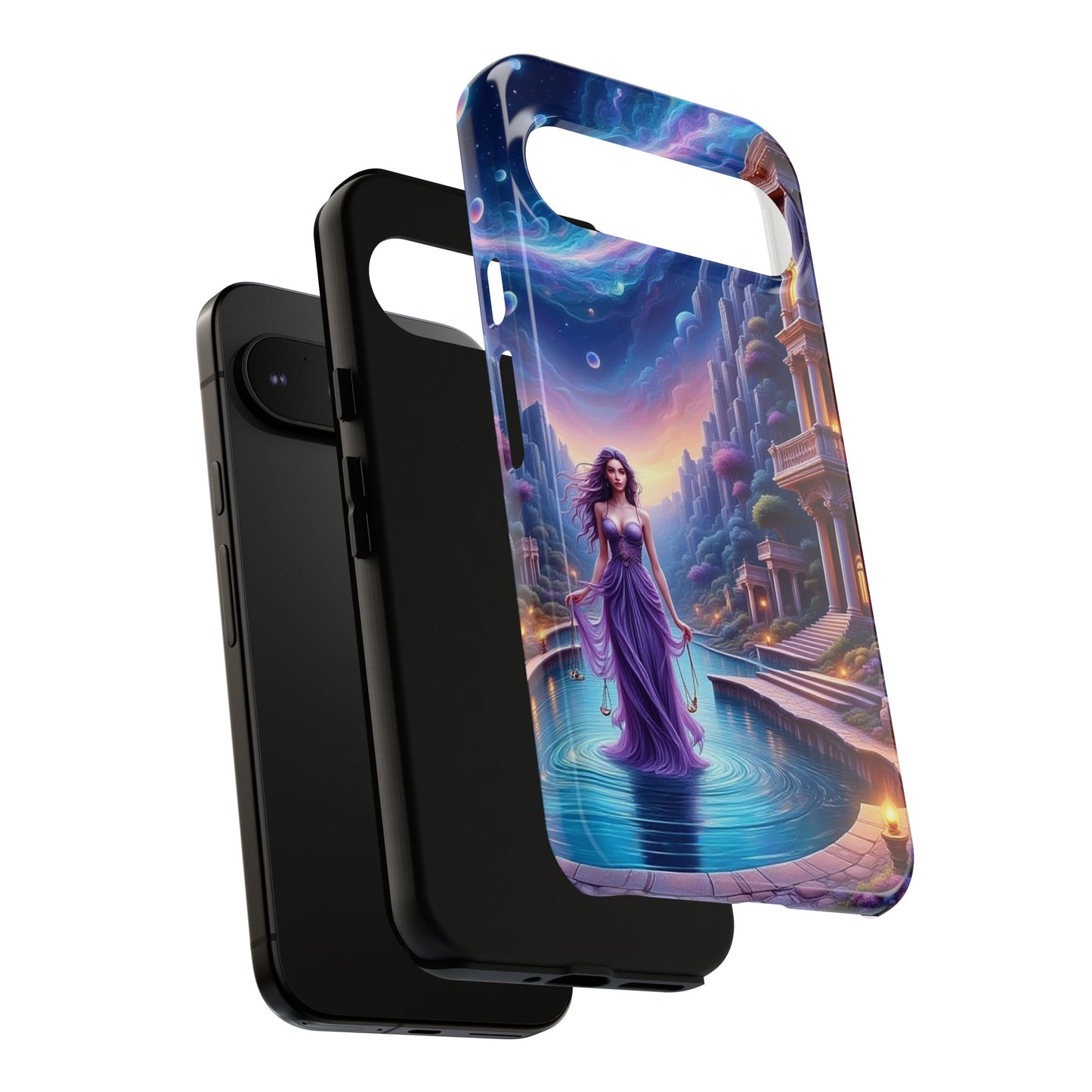 Celestial Fantasy Phone Case, Tough Case for Dreamers, Galaxy Design, Gift for Her, Magical Phone Accessory