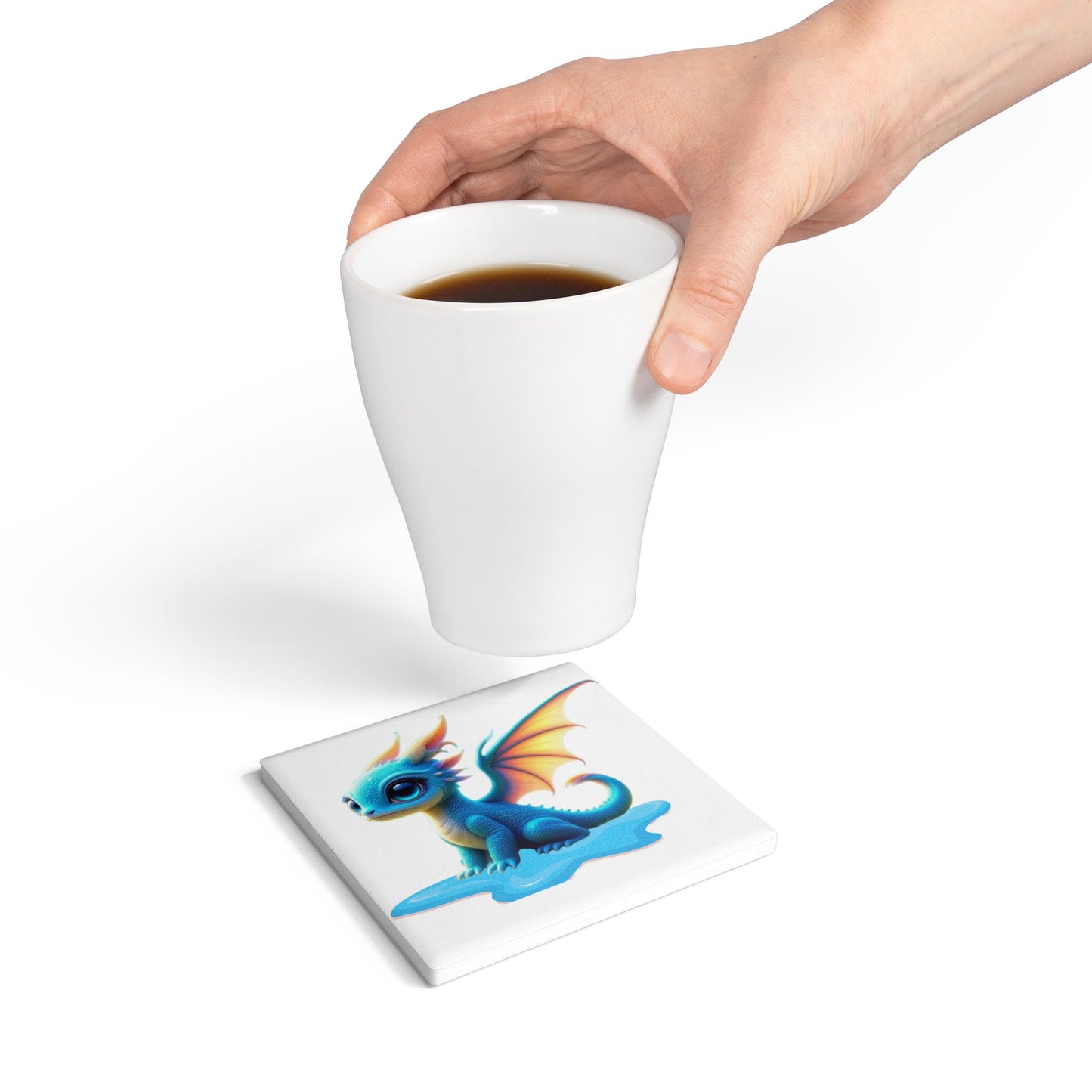 Ceramic Coaster, Baby Dragon Sky, Unique Gifts, Cool Designs