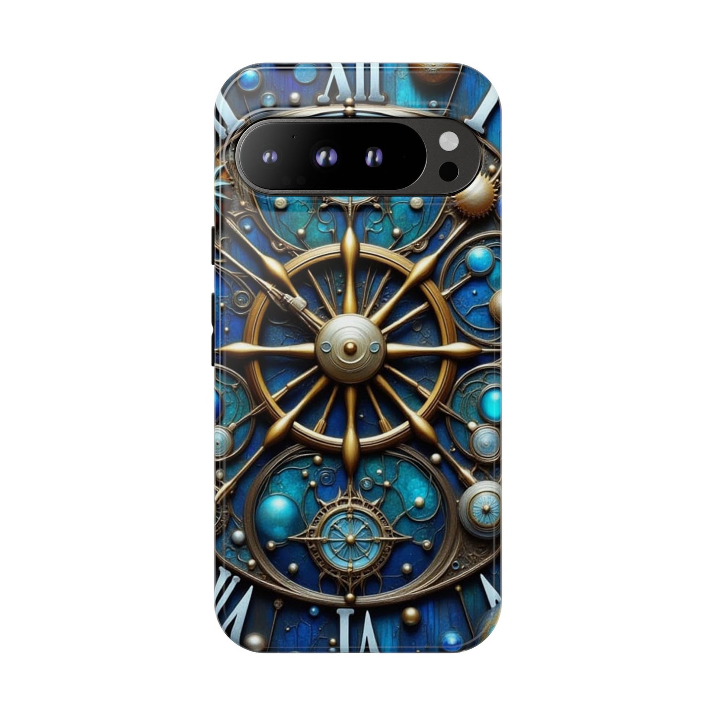 Stylish Phone Cases for Adventurers, Unique Phone Cover, Gift for Friends, Gold and Blue Steampunk Design, Tough Protective Case, Artistic [...]